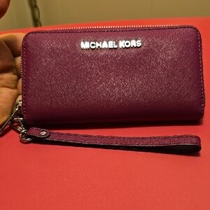 Michael Kors Plum Wristlet Clutch